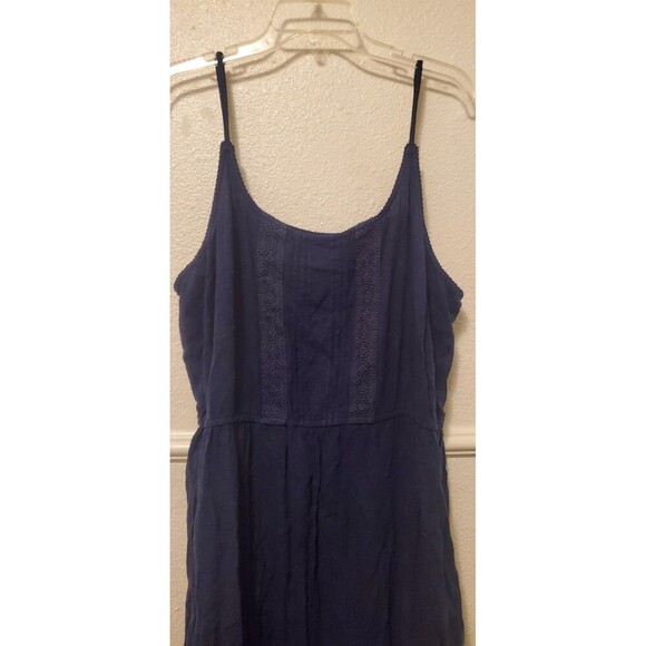 Old Navy Fall Cottage Core Navy Blue Fit & Flare Cami Dress XXL Lace Accent - Picture 1 of 16